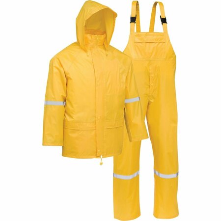 WEST CHESTER PROTECTIVE GEAR Protective Gear 2XL 3-Piece Yellow Polyester Rain Suit 44338/2XL